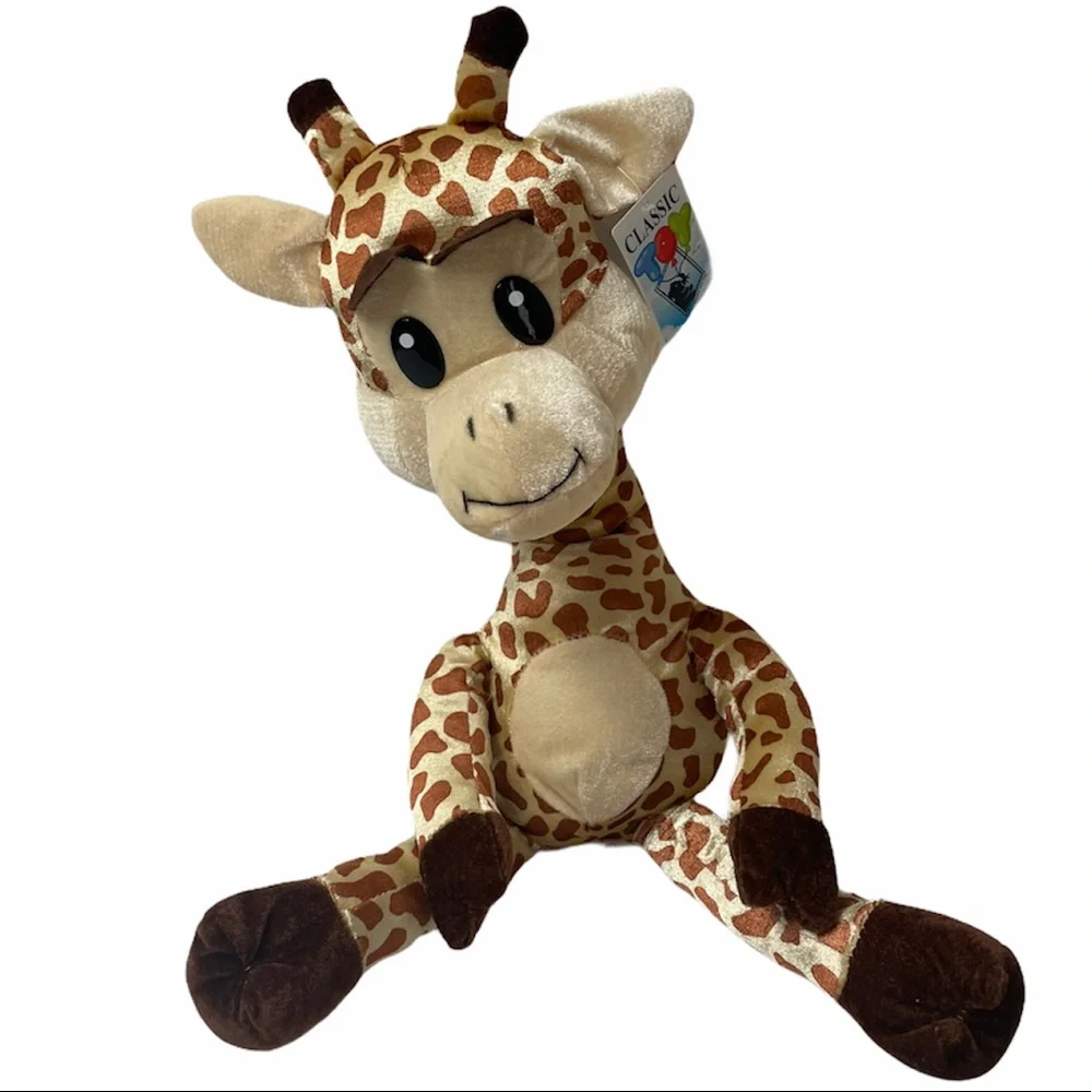 Giraffe Plush Toys Collectible Safari Zoo Stuffed Animal Soft Brown Cream Tan